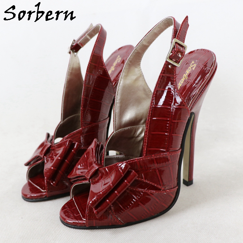 Crossfit Guy - Sorbern Sexy Wijn Rode Krokodil Sandalen