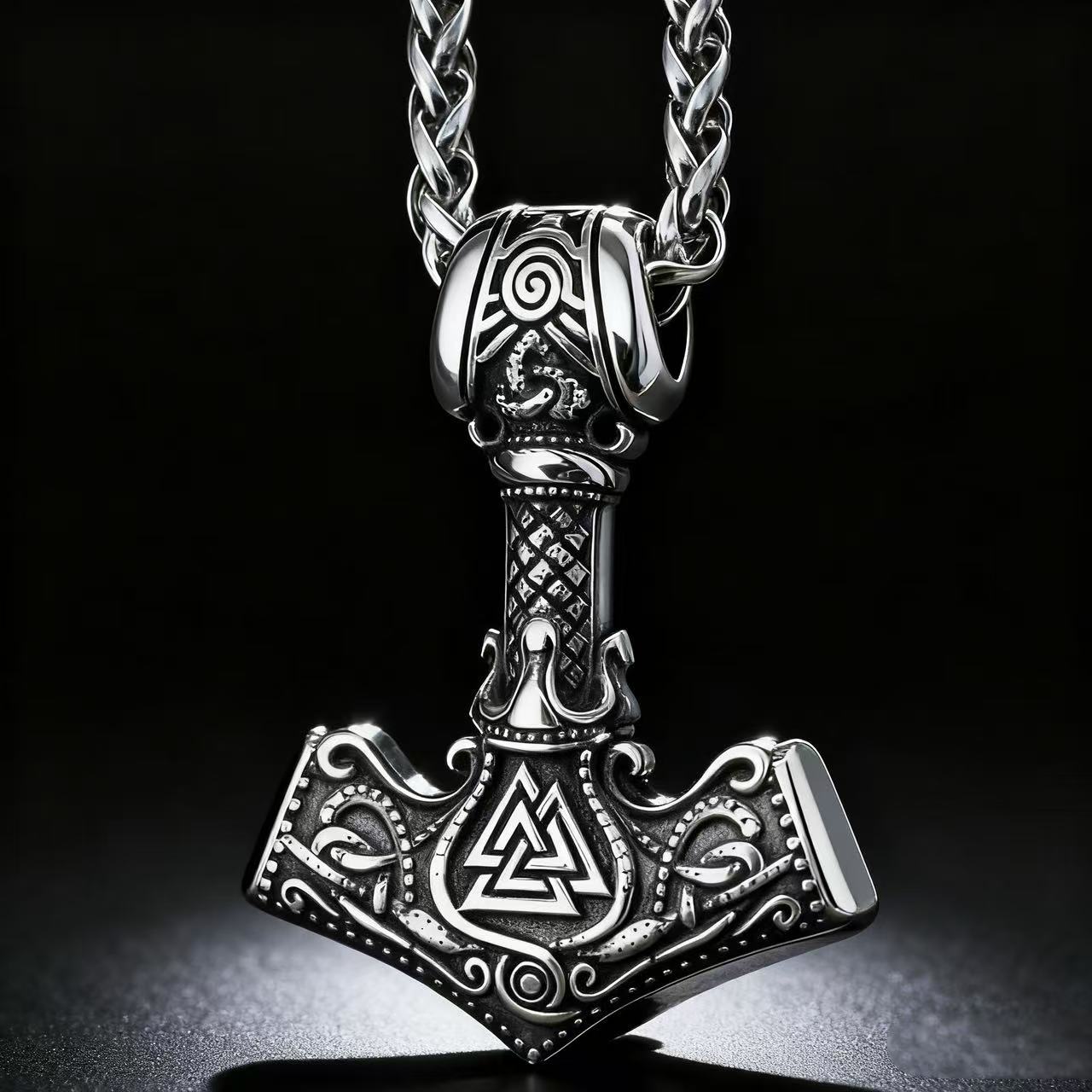 Battle Rope Anchor - HNSP 316L roestvrijstalen Noorse Odin-knoop Mjolnir