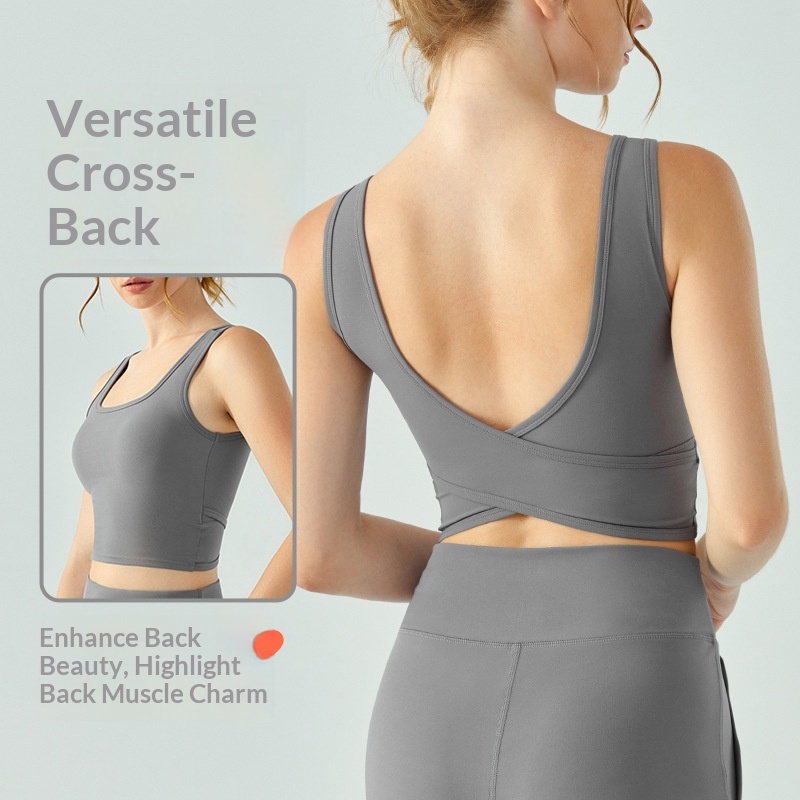 Crossfit Vest - SHINBENE Dames Yoga Vest Cross Back