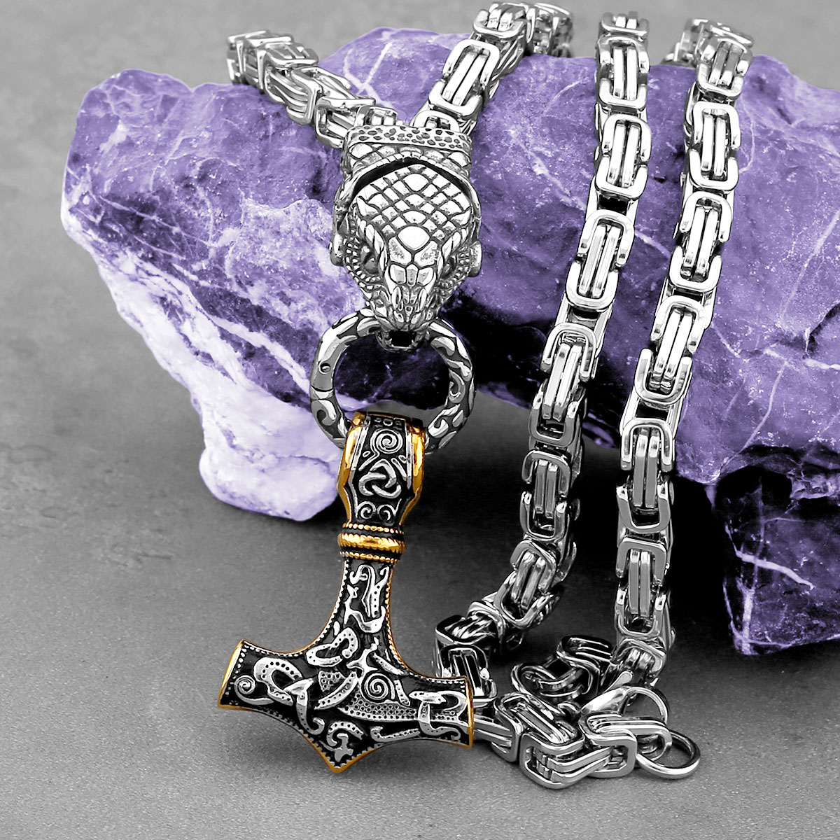 Battle Rope Anchor - Nordic Odin Snake Head Ketting Mode