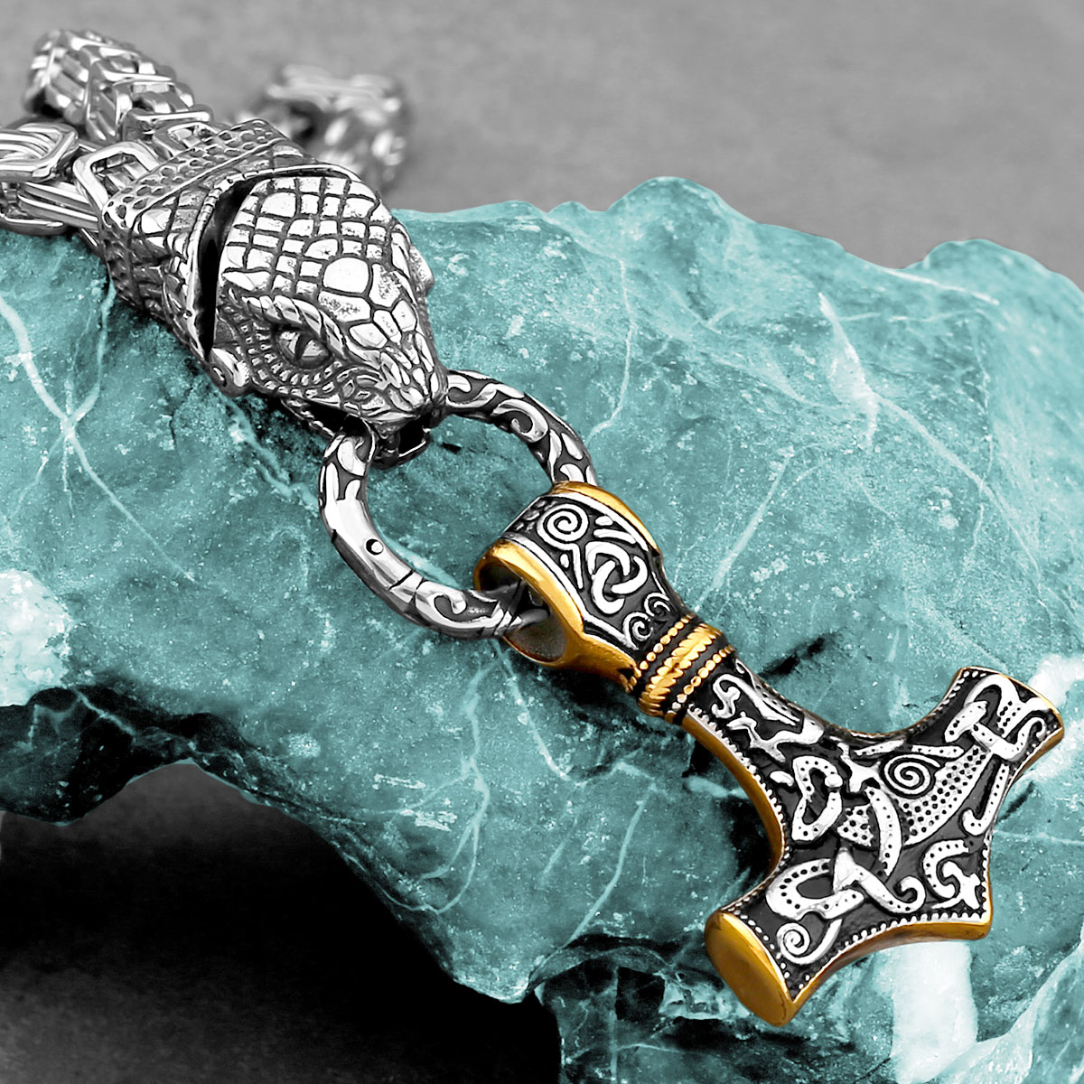 Nordic Odin Snake Head Ketting - Battle Rope Anchor recensie en prijs