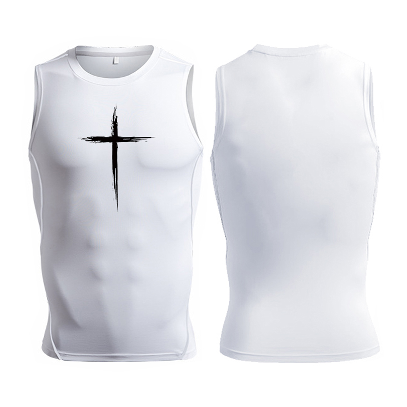 Cross Print Mouwloze Compressi - Crossfit Vest recensie en prijs